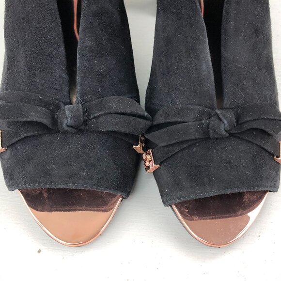 Ted Baker London Women's EU 40.5 US 10 Marinax Black Suede High Heels Mules $195 - Picture 8 of 14